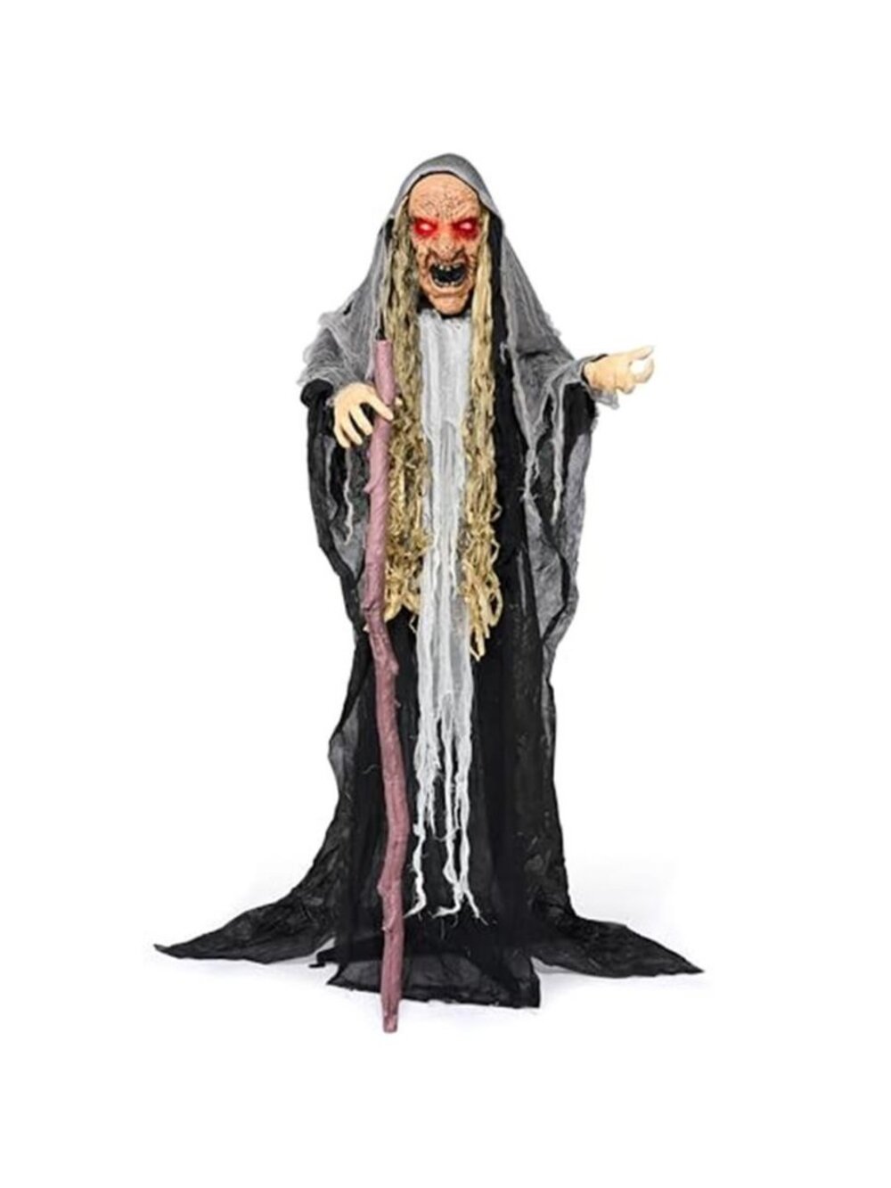 62” Halloween Decorations Outdoor Animatronics Standing Hunchback Witch